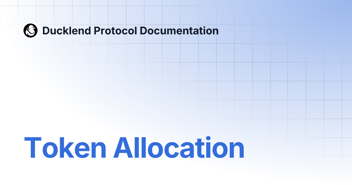 Token Allocation | Ducklend Protocol Documentation